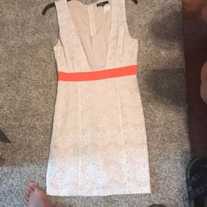 Lace dress. Form fitting.